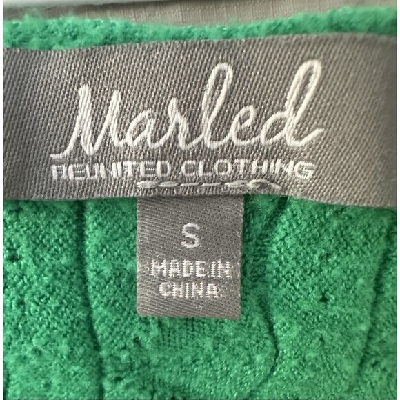 Marled Women’s Green Textured Knit Sweater Dolman Sleeve Pullover Size S - Picture 3 of 6